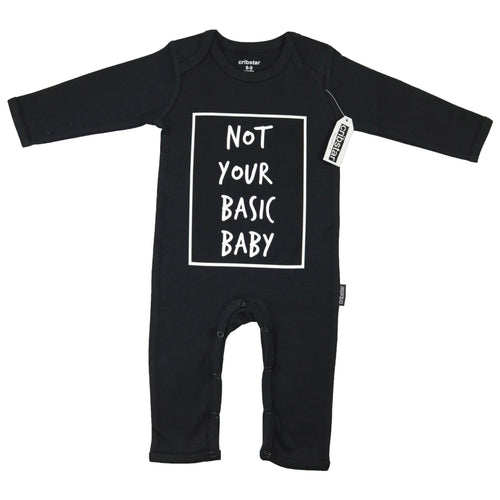 BAMBINISTA - CRIBSTAR - Rompers - 'Not Your Basic Baby' Romper Black
