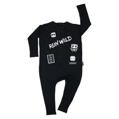 BAMBINISTA - CRIBSTAR - Rompers - Run Wild Long Sleeve Harem Romper Black