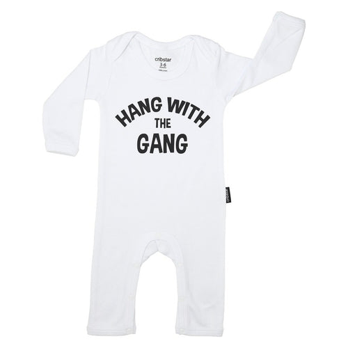 BAMBINISTA - CRIBSTAR - Rompers - 'Hang with the Gang' Baby Romper White