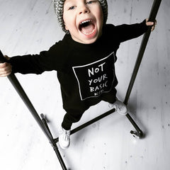 BAMBINISTA - CRIBSTAR - Rompers - 'Not Your Basic Kid' Long Sleeve Harem Romper Black