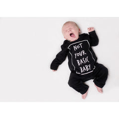 BAMBINISTA - CRIBSTAR - Rompers - 'Not Your Basic Baby' Romper Black