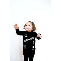 BAMBINISTA - CRIBSTAR - Rompers - Run Wild Long Sleeve Harem Romper Black