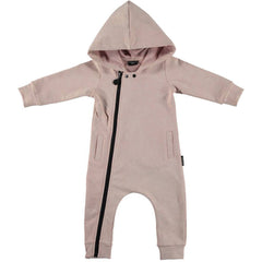 BAMBINISTA - LUCKY NO. 7 - Rompers - Jog Denim Hooded Playsuit Pink