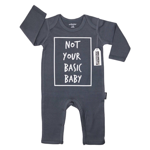 BAMBINISTA - CRIBSTAR - Rompers - 'Not Your Basic Baby' Romper Grey