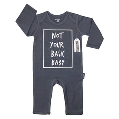 BAMBINISTA - CRIBSTAR - Rompers - 'Not Your Basic Baby' Romper Grey