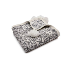 BAMBINISTA - PULP - Blankets - Bamboo Reversible Blanket with Pompoms Aztec