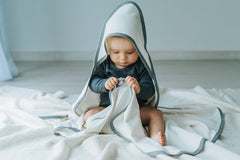 BAMBINISTA - PULP - Blankets - Bamboo Hooded Swaddle Blanket / Towel Ecru