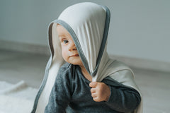 BAMBINISTA - PULP - Blankets - Bamboo Hooded Swaddle Blanket / Towel Ecru