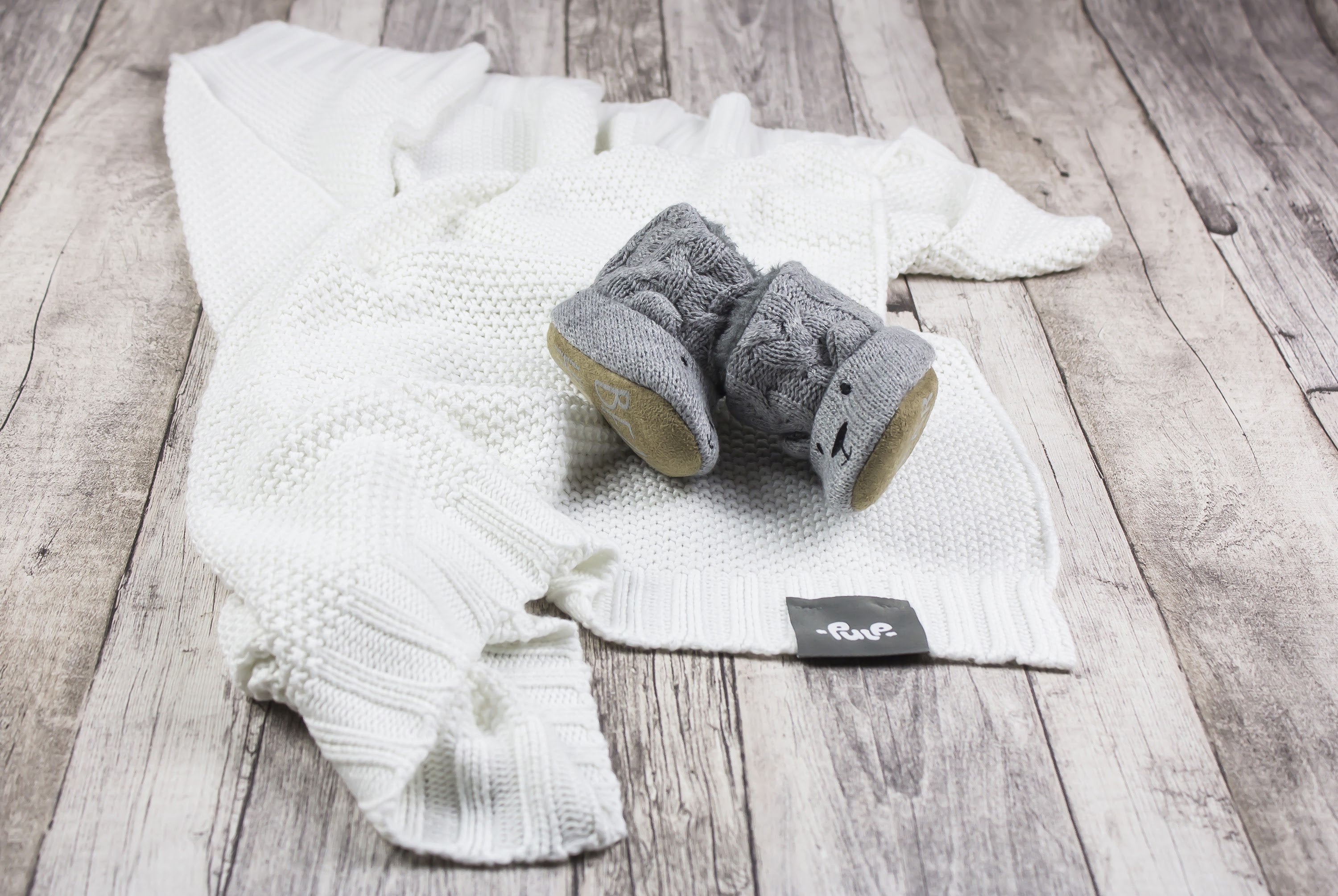 BAMBINISTA - PULP - Blankets - Bamboo Knitted Baby Blanket Ecru
