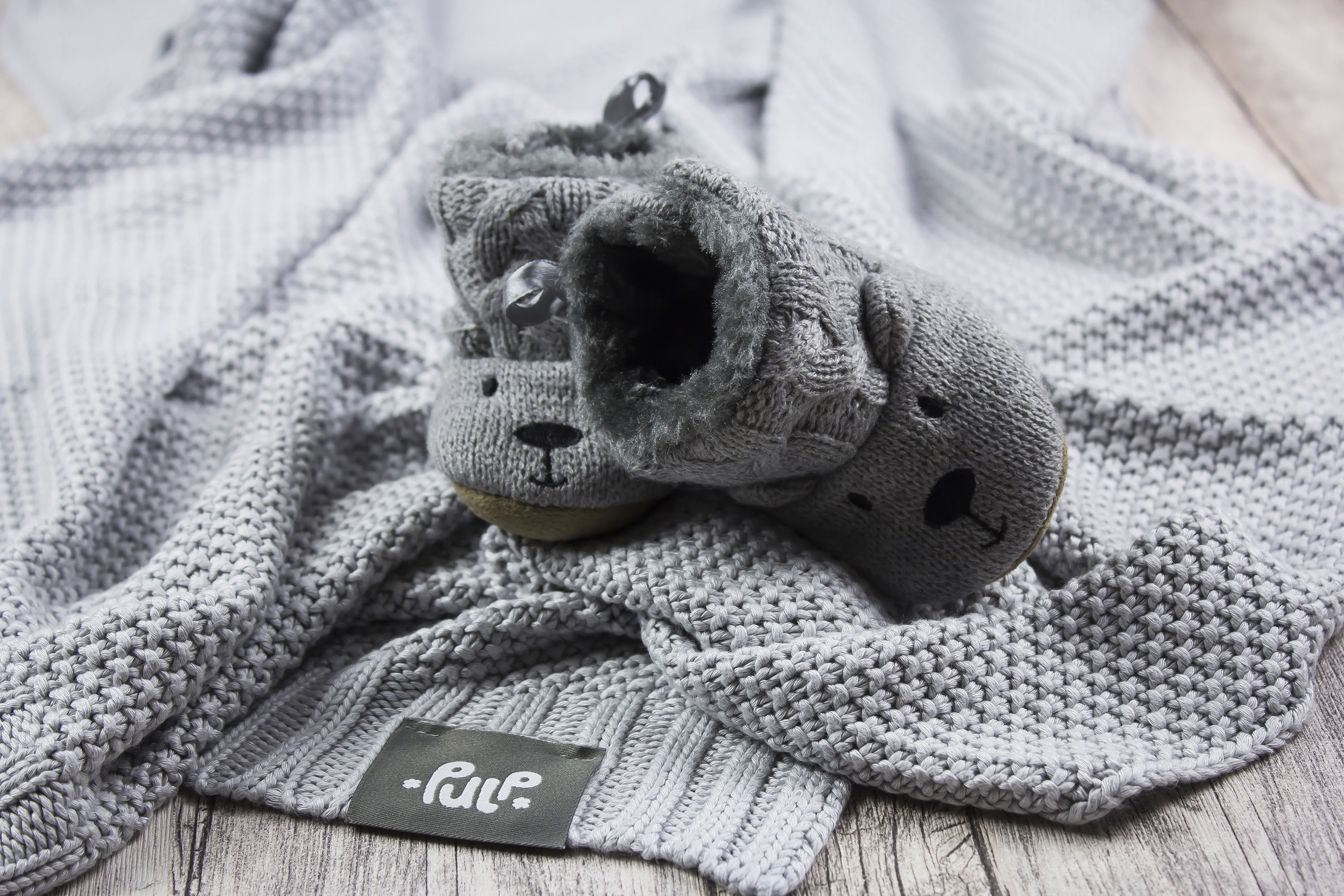 BAMBINISTA - PULP - Blankets - Bamboo Knitted Baby Blanket Grey