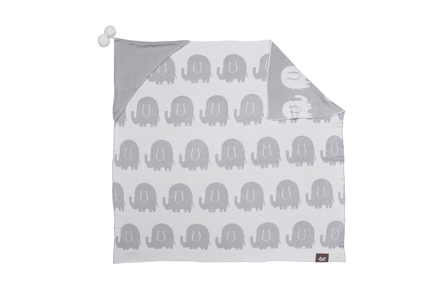 BAMBINISTA - PULP - Blankets - Bamboo Knitted Hooded Blanket Elephant Grey