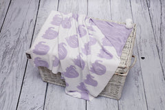 BAMBINISTA - PULP - Blankets - Bamboo Knitted Hooded Blanket Elephants Violet