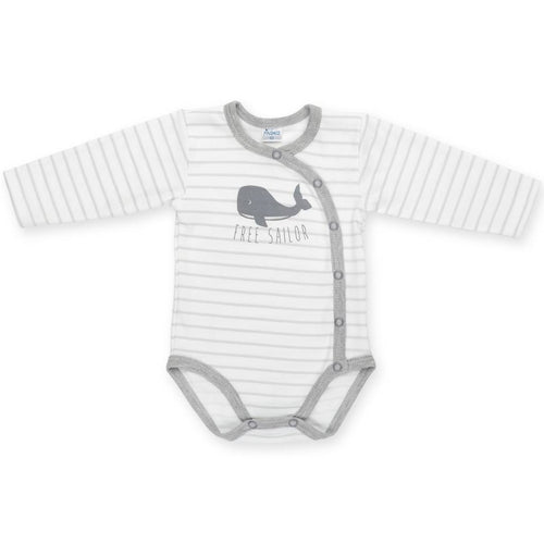 BAMBINISTA - PINOKIO - Onesies - Happy Kids Long Sleeve Wrap Bodysuit Whale