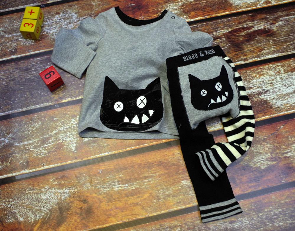 BAMBINISTA - BLADE & ROSE - Tops - Long Sleeve T-Shirt Crazy Cat