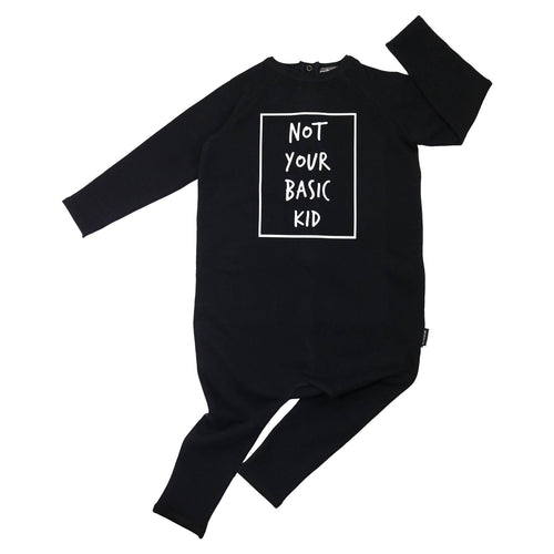 BAMBINISTA - CRIBSTAR - Rompers - 'Not Your Basic Kid' Long Sleeve Harem Romper Black